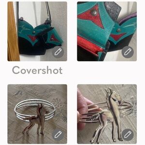 JAMES CULVER RARE Leather Crossbody/wallet💚💜 SET🤠+925🐴Bangle 6.5”